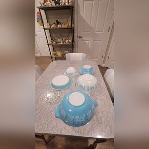 Pyrex Butterprint Amish Cinderella Mixing Bowls Nesting Vtg Complete Set of 4 +